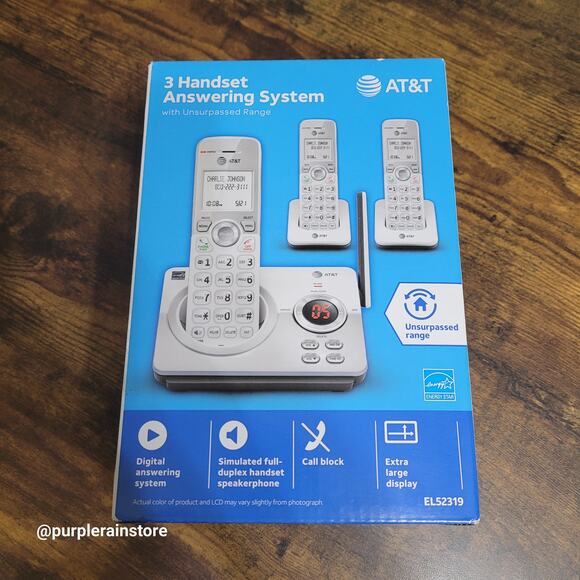 AT&T 3 Handset Answering System With Surpassed Range Call Block Feature NIB - Picture 1 of 6
